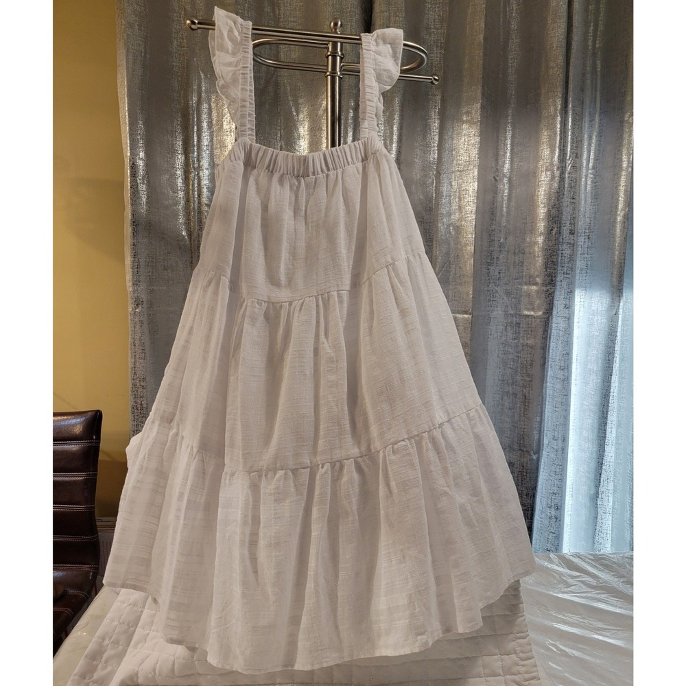 NWT Francesca's Mi Ami XS White Babydoll Dress Flowy Cottagecore Ruffles Western
